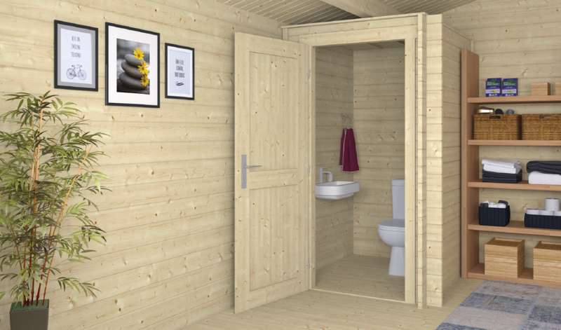 kit toilette pour intérieur chalet bois